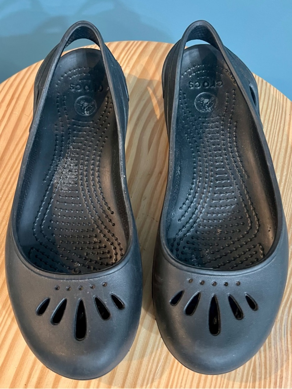 Crocs Kadee Slingback Black Work Flats Ballerina Size 6